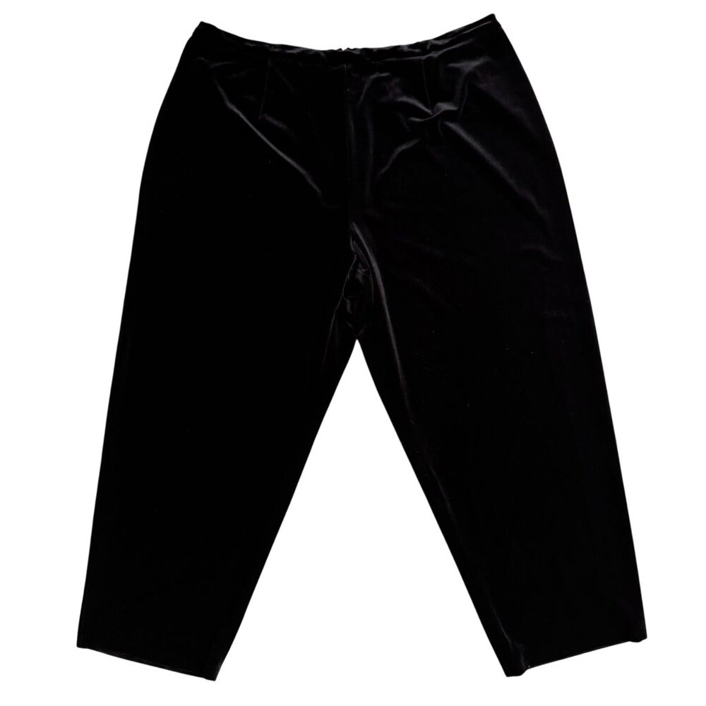 Vtg Womens Velvet Pull On Pants Size 22W Zip Back‎ Evening Party Stretch Tapered